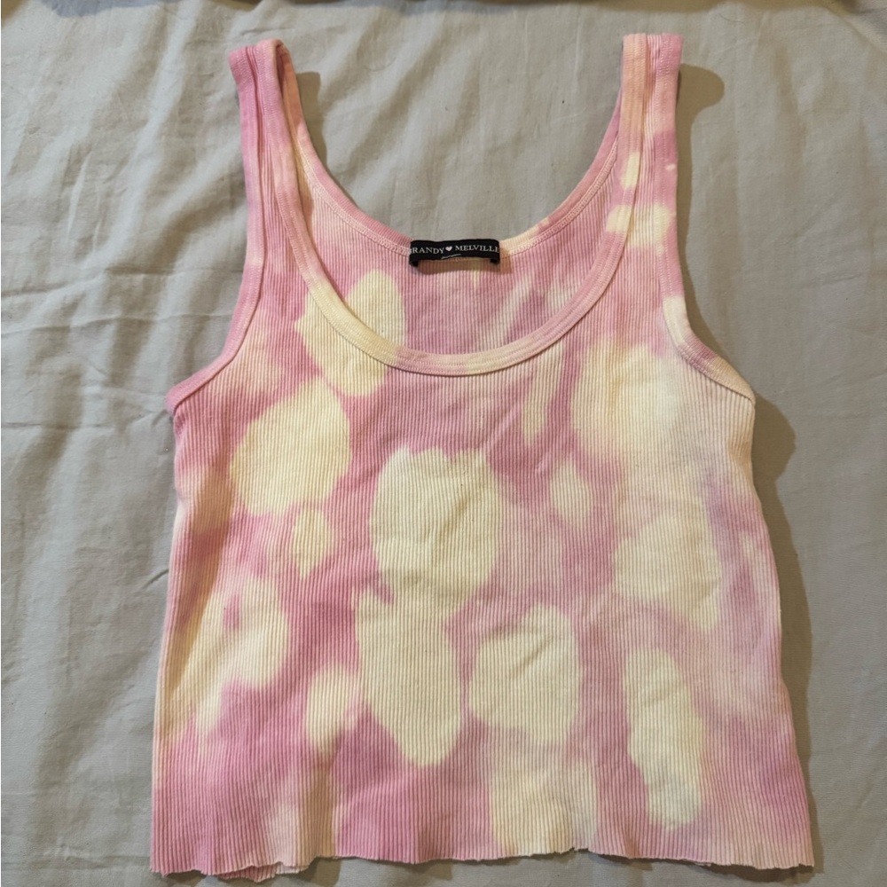 Pink and white Tie-Dye Women's Tank Top